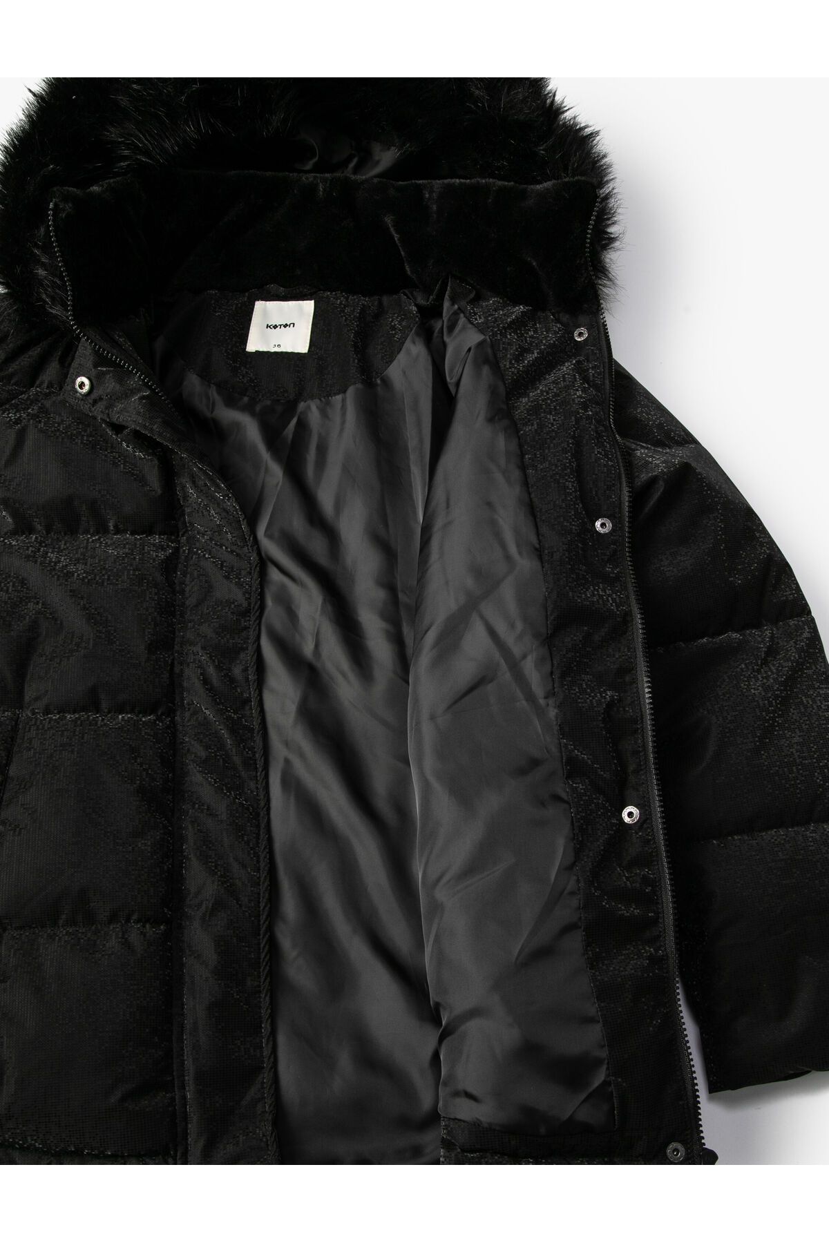 Şişme Mont Kapüşonlu Suni Kürk Detaylı Fermuarlı Cepli Şişme Mont Kapüşonlu Suni Kürk Detaylı Fermuarlı Cepli