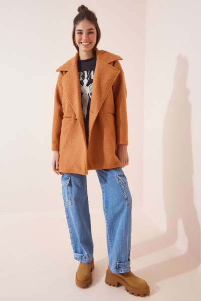 Oversize Buklet Kaban Açık Tarçın Loh0005 Oversize Buklet Kaban Açık Tarçın Loh0005
