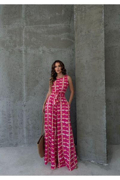 Pembe Desen İspanyol Kuşaklı Tasarım Tulum Pembe Desen İspanyol Kuşaklı Tasarım Tulum