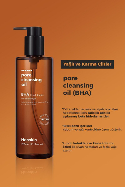 Pore Cleansing Oil Bha – Karma Ve Yağlı Ciltler Için Gözenek / Makyaj Temizleme Yağı [300ml]