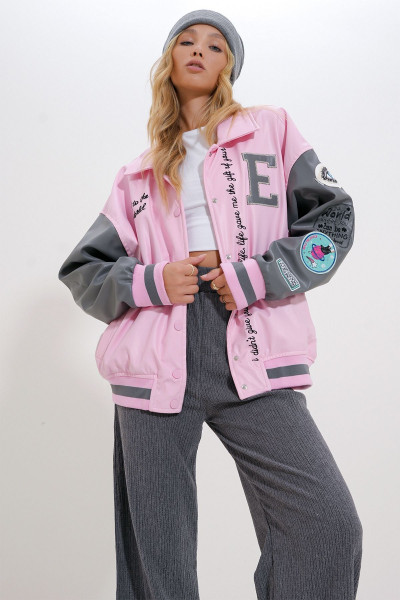 Kadın Pembe Çıtçıt Kapamalı Oversize Ceket ALC-X12601 Kadın Pembe Çıtçıt Kapamalı Oversize Ceket ALC-X12601