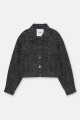 Leopar desenli kare kesim denim ceket Leopar desenli kare kesim denim ceket
