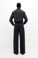 Leopar desenli kare kesim denim ceket Leopar desenli kare kesim denim ceket