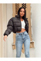 Trend Crop Siyah Kısa Şişme Krop Mont Trend Crop Siyah Kısa Şişme Krop Mont