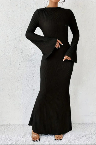 Kadın Uzun Kolu Pis Dikişli Bisiklet Yaka Kaşkorse Elbise Kadın Uzun Kolu Pis Dikişli Bisiklet Yaka Kaşkorse Elbise