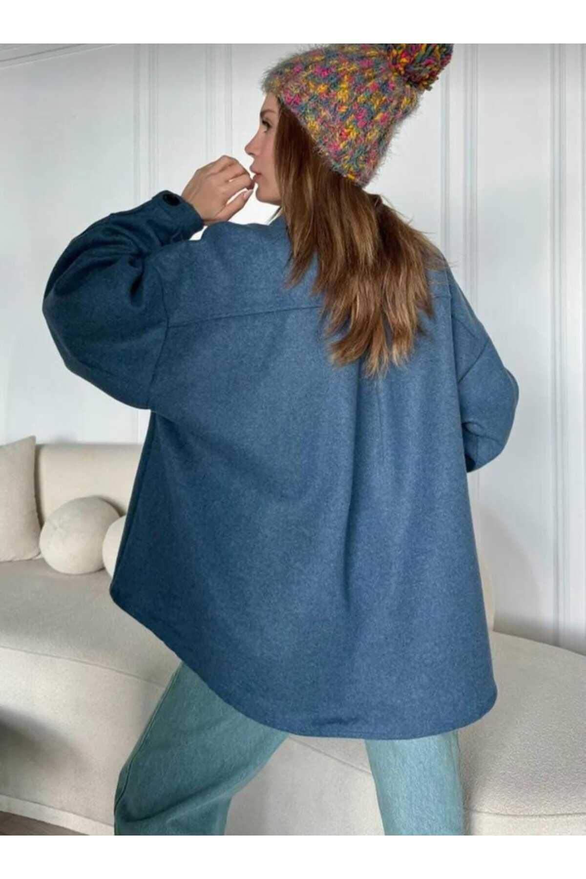 Kaşe Kumaş Oversize Gömlek Ceket Kaşe Kumaş Oversize Gömlek Ceket