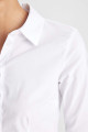 Regular Fit Bengalin Dokuma Uzun Kollu Basic Beyaz Gömlek I5278az24au