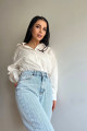 Mavi Taşlı Yüksek Bel Mom Fit Jean Mavi Taşlı Yüksek Bel Mom Fit Jean