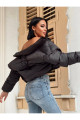 Trend Crop Siyah Kısa Şişme Krop Mont Trend Crop Siyah Kısa Şişme Krop Mont