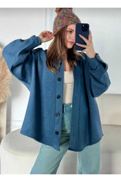 Kaşe Kumaş Oversize Gömlek Ceket