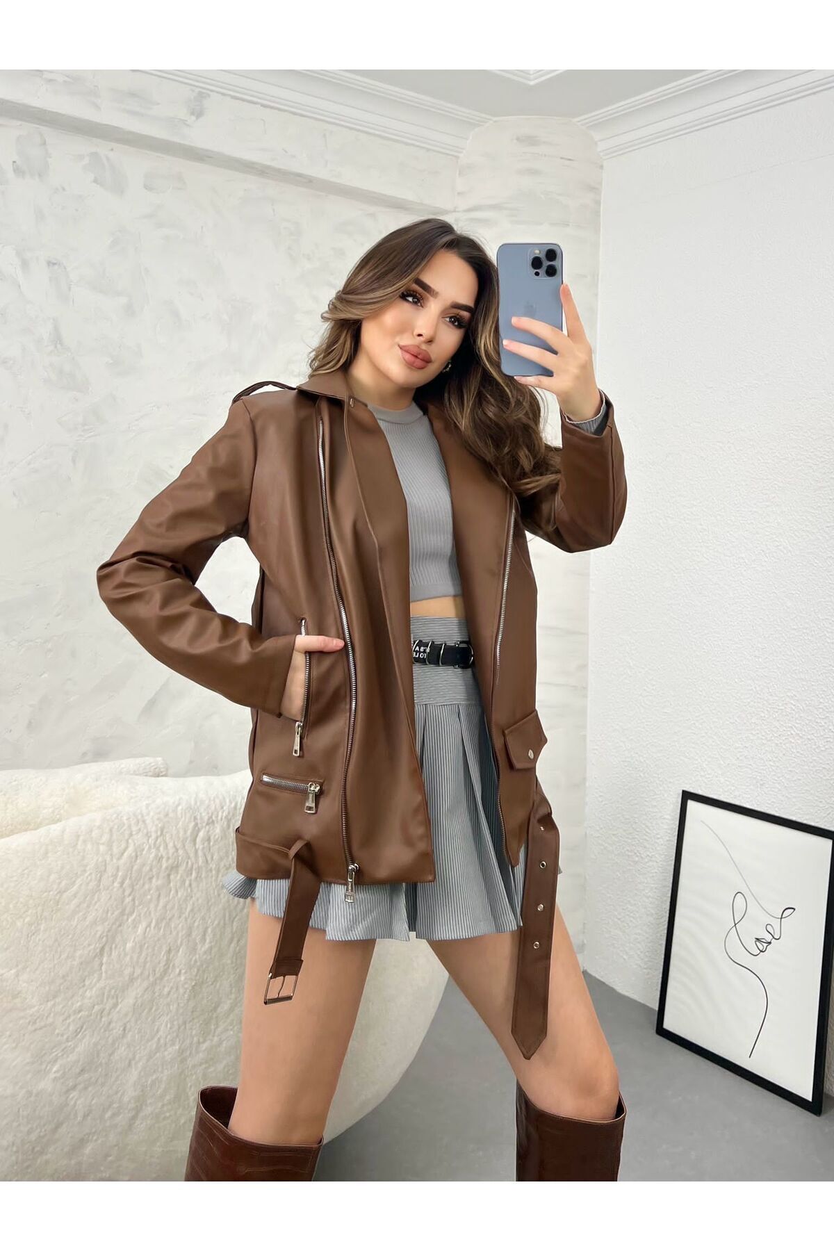 Kadın Oversize Uzun Ceket Kadın Oversize Uzun Ceket
