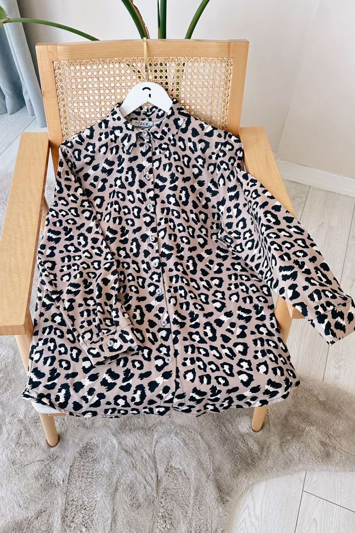 Leopar Desenli Tunik Gömlek Leopar Desenli Tunik Gömlek