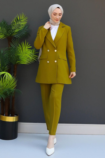 Premium Ceketli Takım Yağ Yeşil