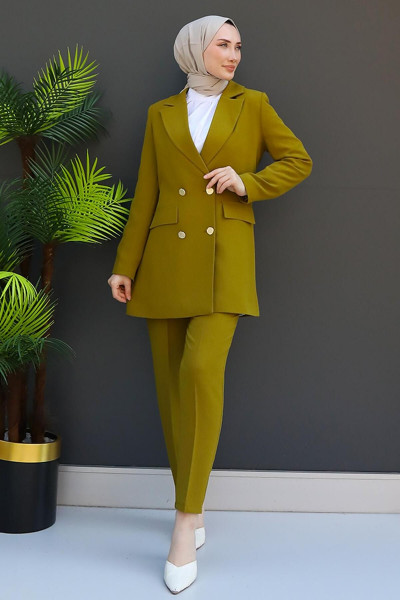 Premium Ceketli Takım Yağ Yeşil