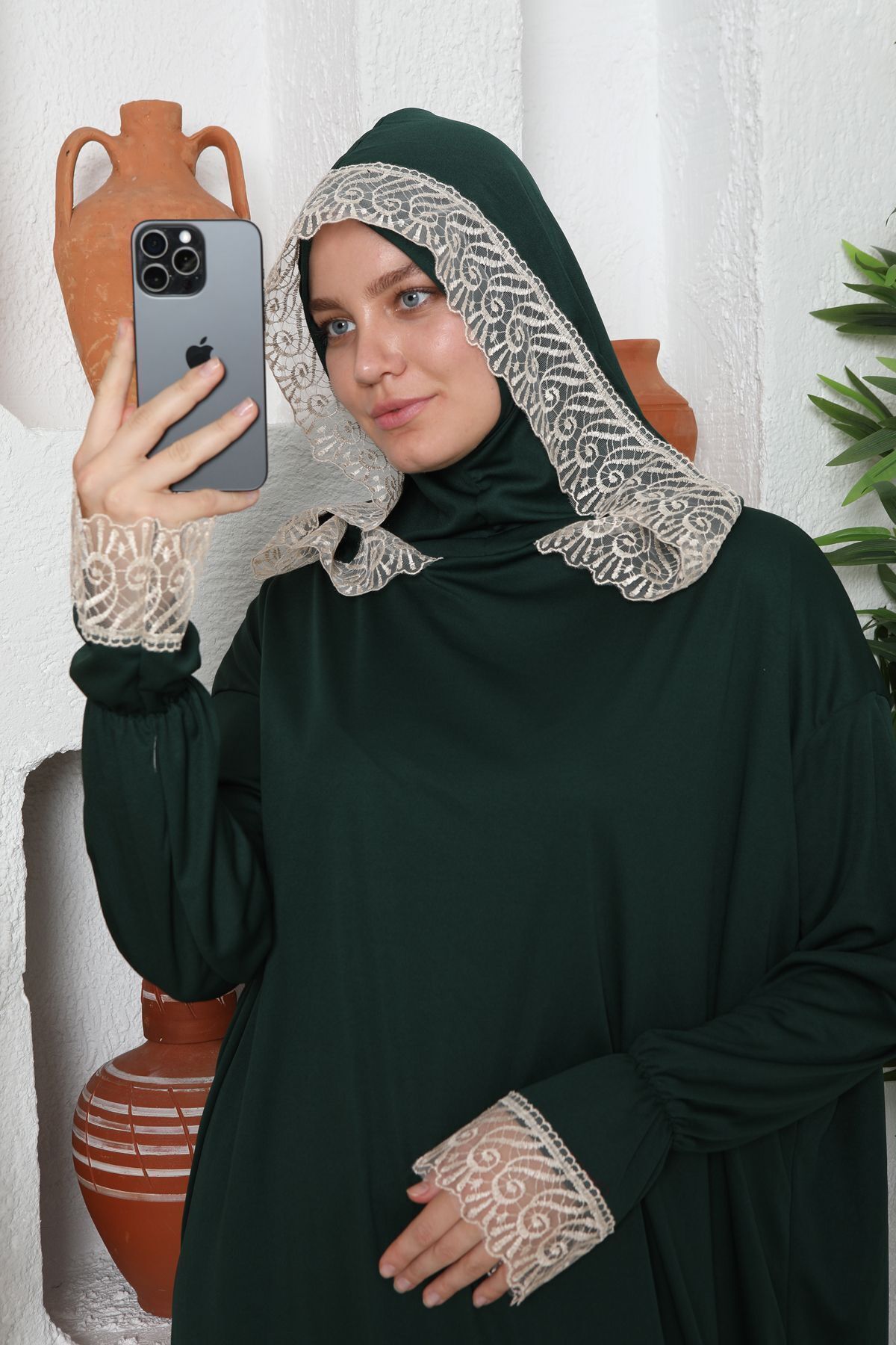 Mevsimlik Kadın Tesettür Başörtülü Namaz Elbisesi, Terletmeyen Namaz Kıyafeti, Dökümlü Ferace Mevsimlik Kadın Tesettür Başörtülü Namaz Elbisesi, Terletmeyen Namaz Kıyafeti, Dökümlü Ferace
