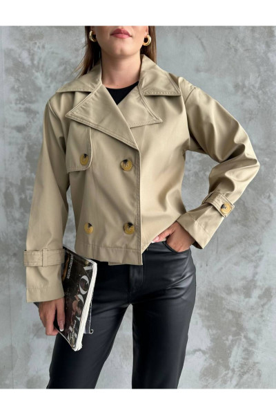 LUNA CARİNA Kadın Su İticili Kısa Trençkot LUNA CARİNA Kadın Su İticili Kısa Trençkot