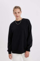 Okula Dönüş Oversize Geniş Kalıp Bisiklet Yaka Kalın Kumaş Basic Düz Sweatshirt Y1346az24wn Okula Dönüş Oversize Geniş Kalıp Bisiklet Yaka Kalın Kumaş Basic Düz Sweatshirt Y1346az24wn