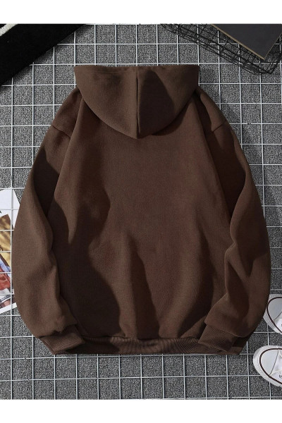 Kahverengi Unisex Kapüşonlu Oversize Sweatshirt Kahverengi Unisex Kapüşonlu Oversize Sweatshirt