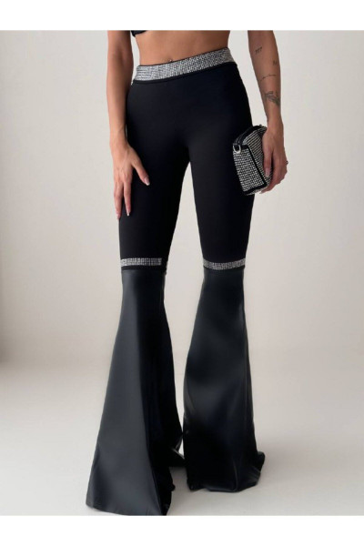 PARLAK TAŞLI DERİLİ PANTOLON