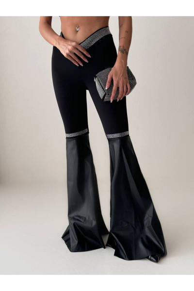 PARLAK TAŞLI DERİLİ PANTOLON