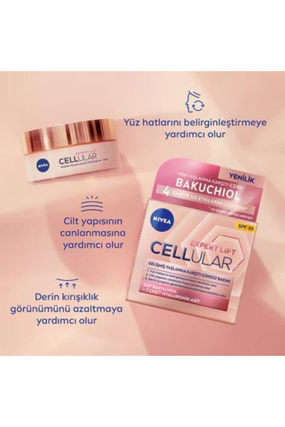 Cellular Expert Lift Doğal Retinol Alternatif Saf Bakuchiol Hyaluronik Asit içeren Gündüz Kremi 50ml Cellular Expert Lift Doğal Retinol Alternatif Saf Bakuchiol Hyaluronik Asit içeren Gündüz Kremi 50ml