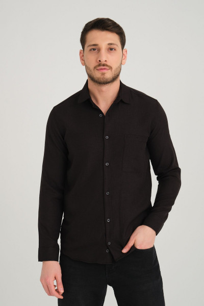 Linel Erkek Uzun Kol Regular Fit Gömlek Linel Erkek Uzun Kol Regular Fit Gömlek