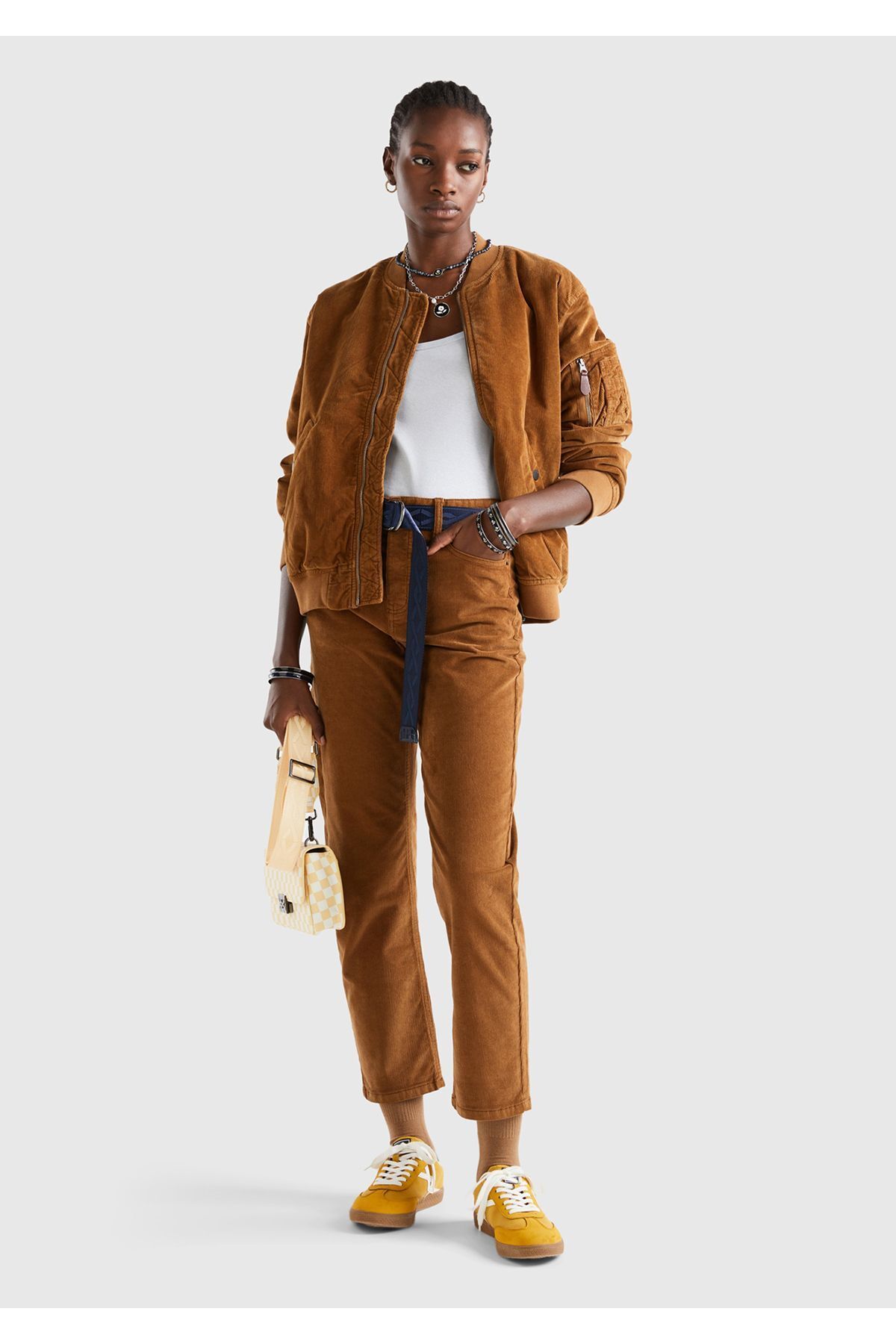 Unisex Kahverengi Bomber Ceket Unisex Kahverengi Bomber Ceket