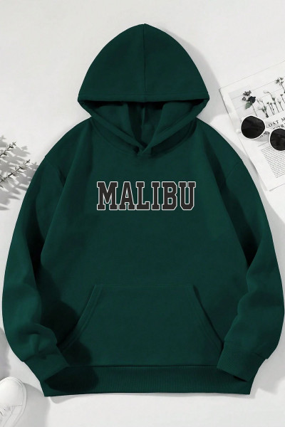Unisex Malıbu Baskılı Oversize Sweatshirt Unisex Malıbu Baskılı Oversize Sweatshirt