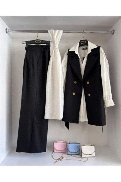 Kemerli Yelekli 3lu Takım