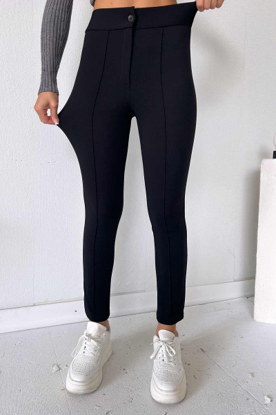 Kadın Siyah Yüksek Bel Toparlayıcı Dar Paça Çimalı Kumaş Pantolon Kadın Siyah Yüksek Bel Toparlayıcı Dar Paça Çimalı Kumaş Pantolon