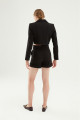 Kruvaze Crop Blazer Ceket Siyah Kruvaze Crop Blazer Ceket Siyah