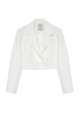 Kruvaze Crop Blazer Ceket Ekru Kruvaze Crop Blazer Ceket Ekru