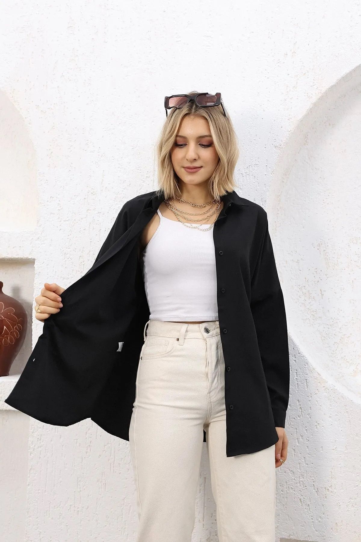 Ylz Oversize Kadın Gömlek Ylz Oversize Kadın Gömlek