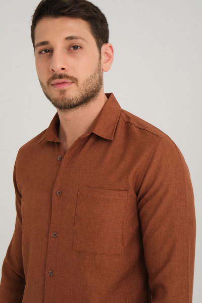 Linel Erkek Uzun Kol Regular Fit Gömlek Linel Erkek Uzun Kol Regular Fit Gömlek