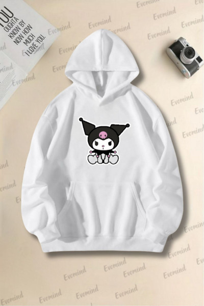 Unisex Kuromi Baskılı Yetişkin ve Çocuk Oversize Kapüşonlu Sweatshirt Unisex Kuromi Baskılı Yetişkin ve Çocuk Oversize Kapüşonlu Sweatshirt