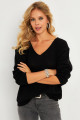 Kadın Siyah V Yaka Triko Bluz YV282 Kadın Siyah V Yaka Triko Bluz YV282