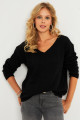 Kadın Siyah V Yaka Triko Bluz YV282 Kadın Siyah V Yaka Triko Bluz YV282