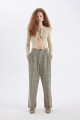 Wide Leg Kareli Çift Cepli Yüksek Bel Standart Boy Pantolon D4439ax24au Wide Leg Kareli Çift Cepli Yüksek Bel Standart Boy Pantolon D4439ax24au