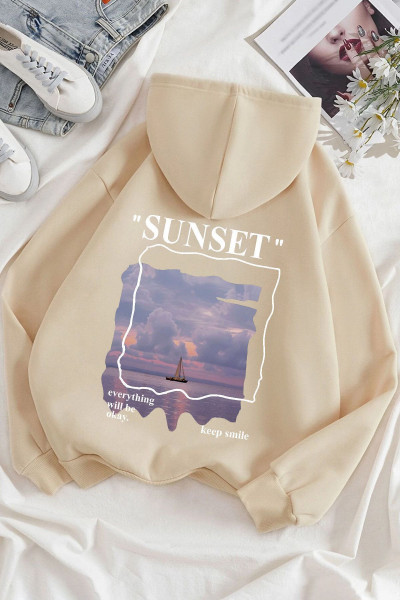 Unisex Sunset Baskılı Sweatshirt Unisex Sunset Baskılı Sweatshirt