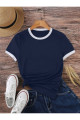 Unisex Lacivert Penye İnterlok Tişört Unisex Lacivert Penye İnterlok Tişört