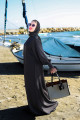 Siyah Renk Şık Abaya Takım - Abaya, Elbise, Kemer ve Şal Seti Siyah Renk Şık Abaya Takım - Abaya, Elbise, Kemer ve Şal Seti