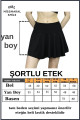 Siyah Yüksek Bel Volanlı Şortlu Spor Etek Deniz Şortu Skirt With Shorts 1101