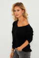 Kadın Siyah V Yaka Triko Bluz YV282 Kadın Siyah V Yaka Triko Bluz YV282