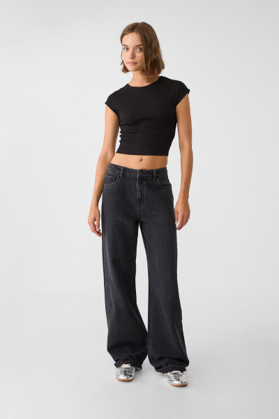 Parlak taşlı straight fit jean Parlak taşlı straight fit jean