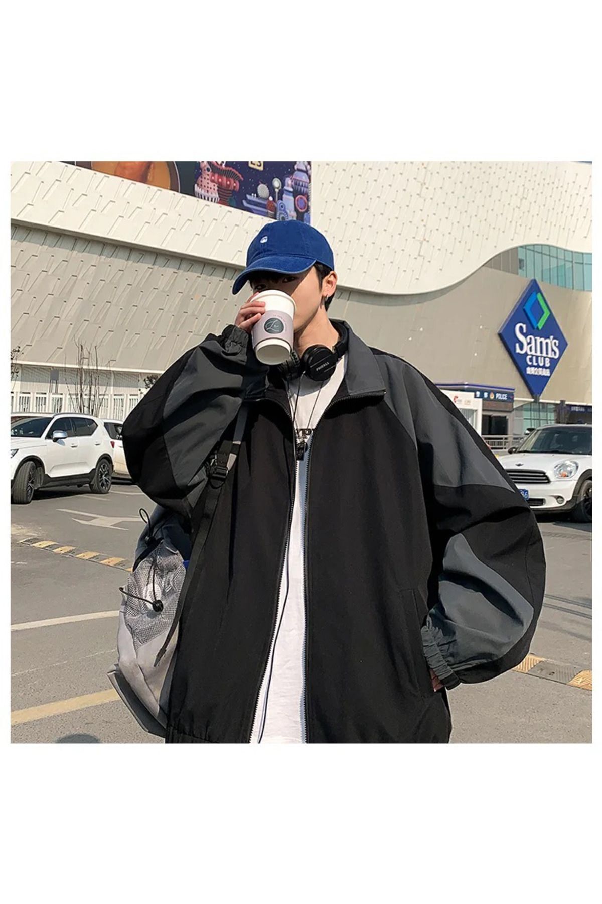 Vintage Style-Retro Siyah Gri Paraşüt Ceket Vintage Style-Retro Siyah Gri Paraşüt Ceket