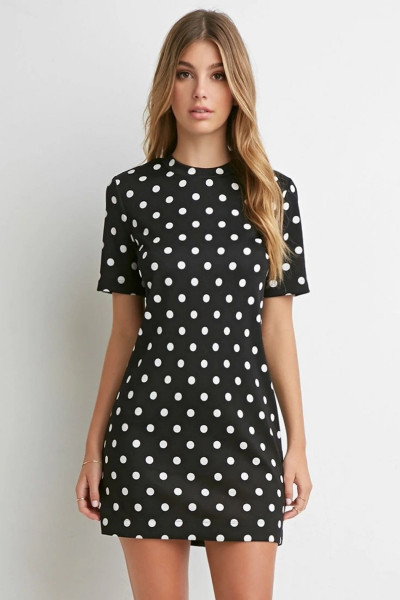 Kadın Siyah Puantiyeli Miniboy Elbise Kadın Siyah Puantiyeli Miniboy Elbise