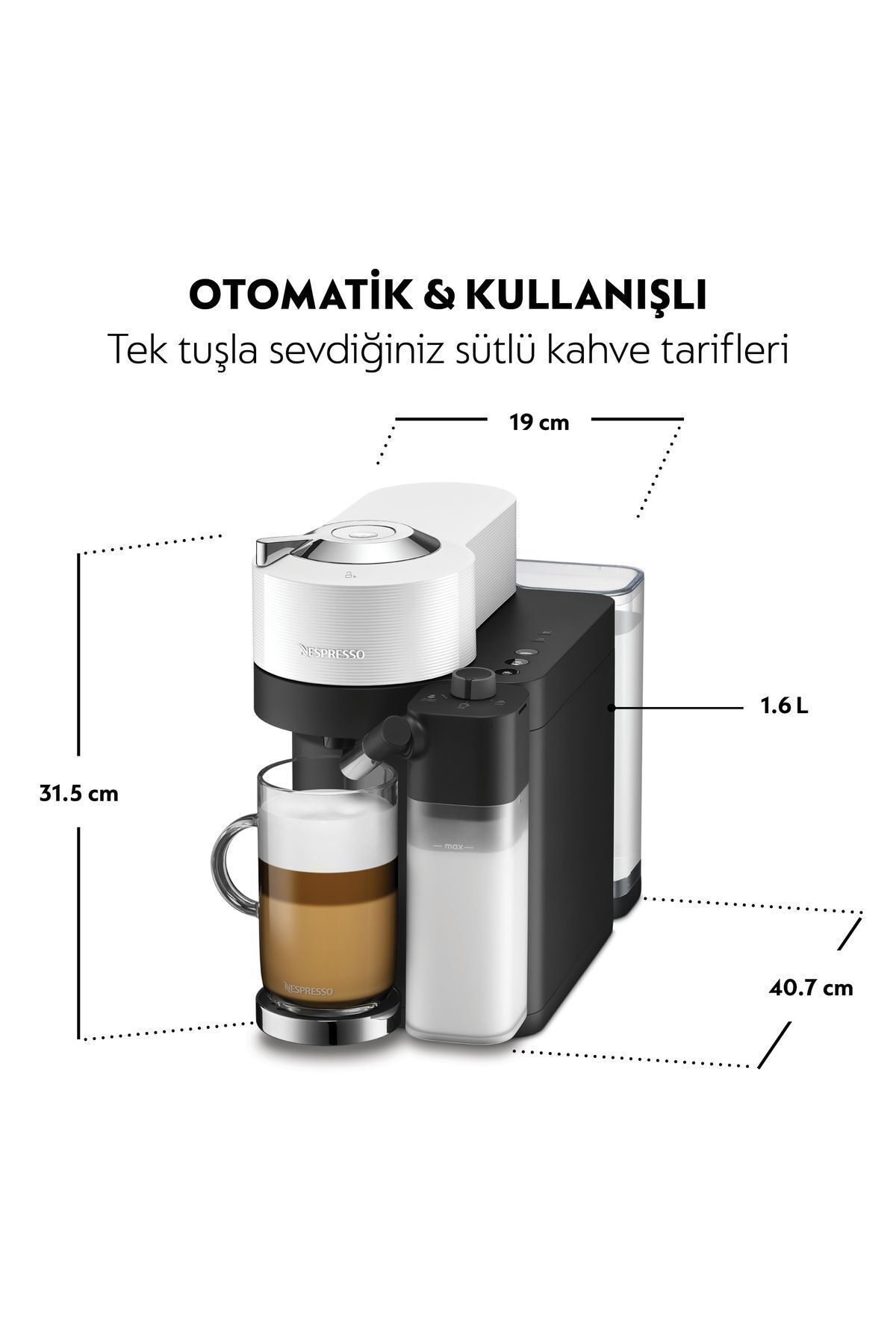Vertuo Latissima Kahve Makinesi,Beyaz Vertuo Latissima Kahve Makinesi,Beyaz