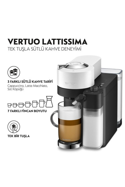 Vertuo Latissima Kahve Makinesi,Beyaz Vertuo Latissima Kahve Makinesi,Beyaz