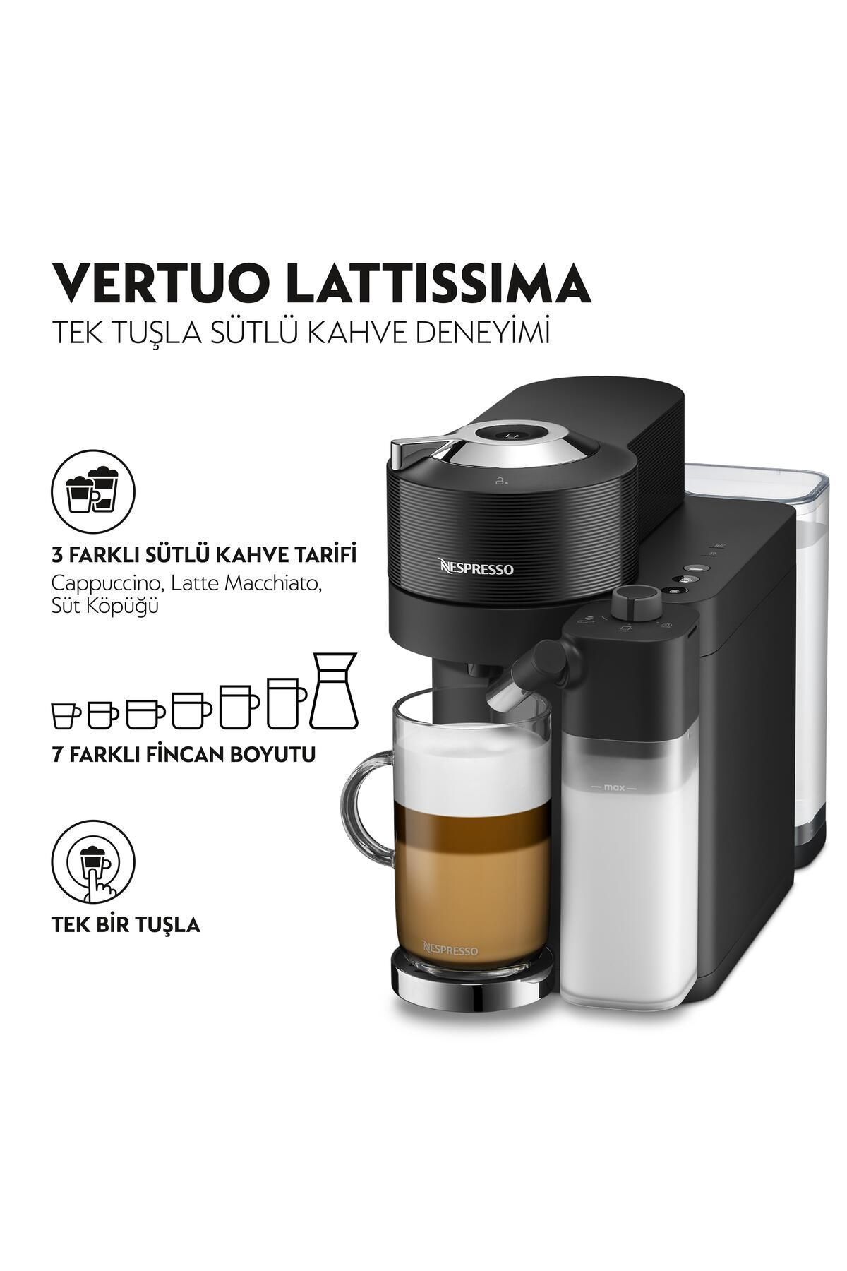 Vertuo Latissima Kahve Makinesi,Siyah Vertuo Latissima Kahve Makinesi,Siyah
