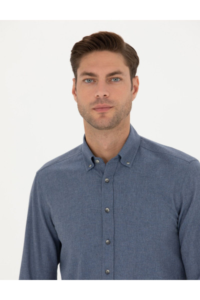Koyu Mavi Slim Fit Uzun Kollu Gömlek 50280214-VR032 Koyu Mavi Slim Fit Uzun Kollu Gömlek 50280214-VR032